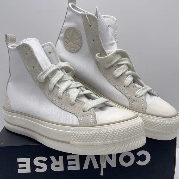 Converse WMNS CTAS LIFT HI
WHITE/VAPOROUS GRAY/LIGHT GOLD A09774C Platforms Snkr - Picture 4 of 16